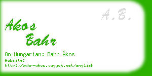 akos bahr business card